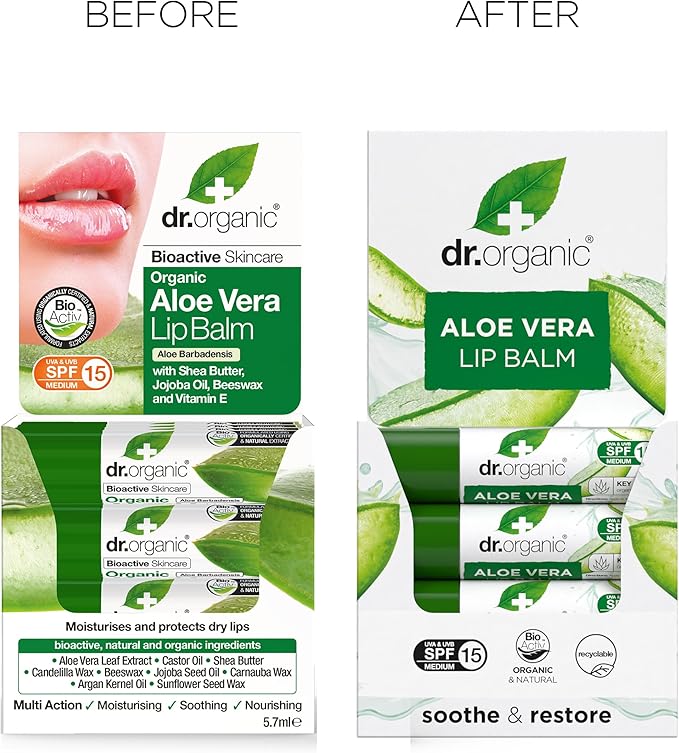 Organic Doctor Organic Aloe Vera Lip Balm, 5.7 ml
