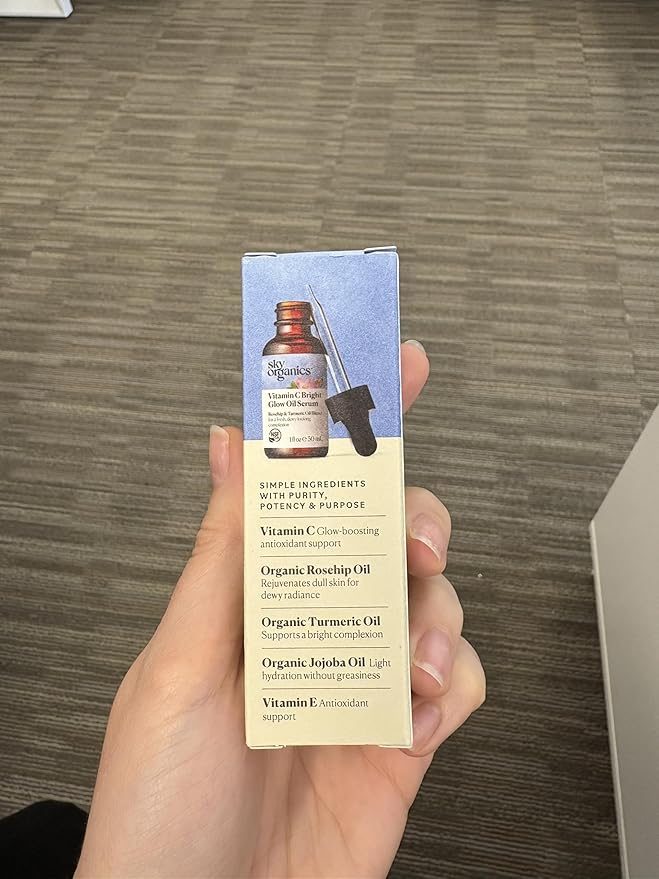 Sky Organics Bright Glow Face Serum,Vintamin C Serum, Helps Rejuvenate Dull Skin, Hydrating, Promotes Brighter-looking Complexion, with Vitamin E, Organic Jojoba Oil & Rosehip Oil, 1 fl oz