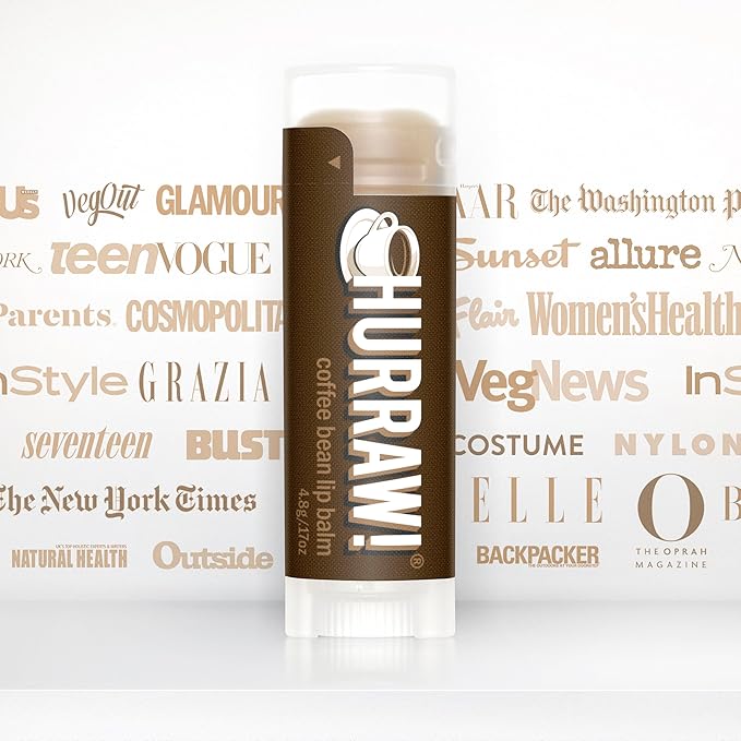 Hurraw! Coffee Bean Lip Balm: Organic, Certified Vegan, Cruelty and Gluten Free. Non-GMO, 100% Natural Ingredients. Bee, Shea, Soy and Palm Free. Made in USA