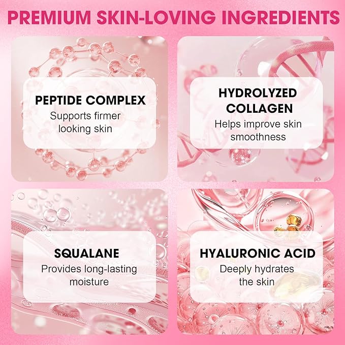 Deep Collagen & Peptide Serum – Hydrolyzed Silk Facial Ampoule for Firming, Smoothing & Hydration, Lightweight Anti-Aging Serum 30ml