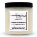 The Soap Exchange Body Butter - Wicked Scent - Hand Crafted 8 fl oz / 240 ml Natural Artisan Skin Care, Shea Butter, Aloe Vera, Nourish, Moisturize, & Protect. Made in the USA.