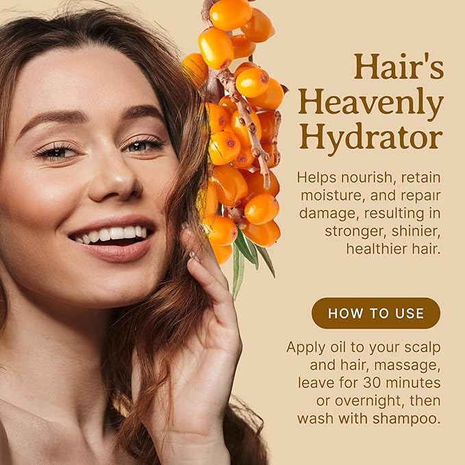 Bella Terra Oils - Sea Buckthorn Oil 4 oz - Unlock the Gold Standard in Skincare, Infused with Omega-3, Omega-6 & Carotenoids, Elevate Your Cosmetic Routine