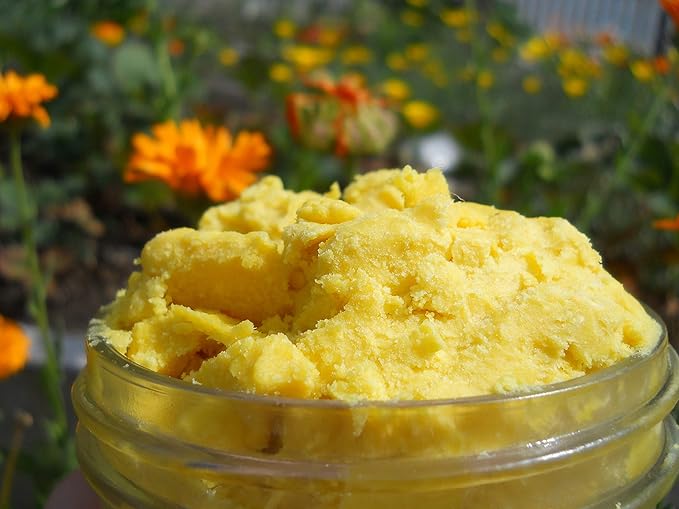 Raw African Shea Butter 2 lb Jar Yellow/Gold Grade A 100% Natural & Pure. Fresh Moisturizing, Ideal for Dry and Cracked Skin. Can be use in Body, Hair and Face. Imported from GHANA.