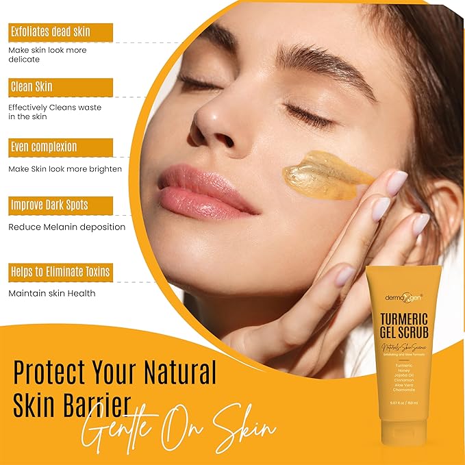 Turmeric Gel Scrub – Exfoliate, Brighten, and Refresh Your Skin with Turmeric. Achieve a Smooth, Radiant Complexion by Removing Dead Skin Cells and Impurities for a Natural Glow