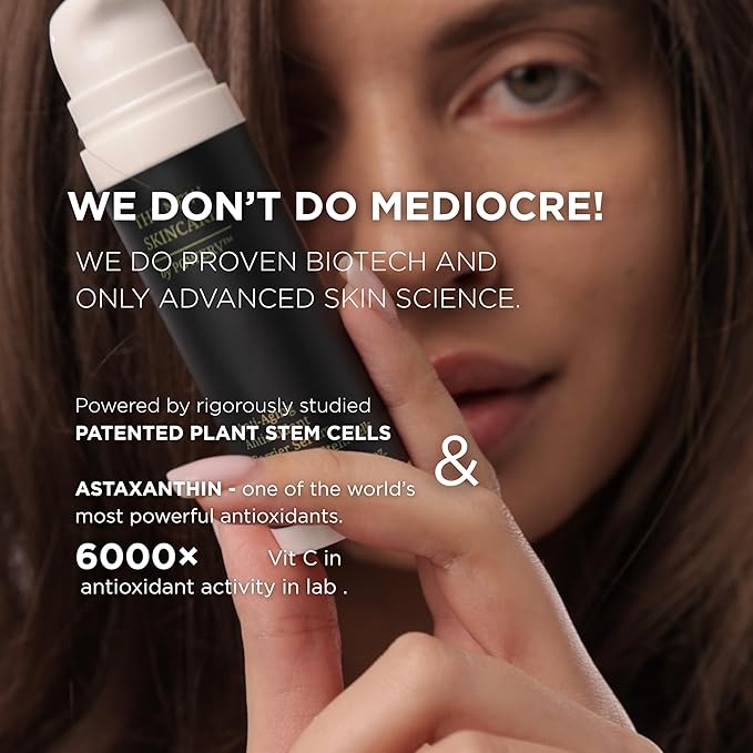 Anti Aging Serum for Sensitive Skin | Stem Cell Serum | Retinol Alternative for Face | Astaxanthin, Beta Glucan, Ceramides | Barrier Repair Serum | Fragrance Free | Dermatologist Tested | PowerV