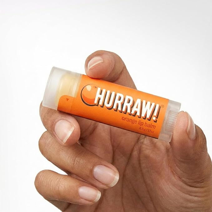 Hurraw! Orange Lip Balm: Organic, Certified Vegan, Cruelty and Gluten Free. Non-GMO, 100% Natural Ingredients. Bee, Shea, Soy and Palm Free. Made in USA