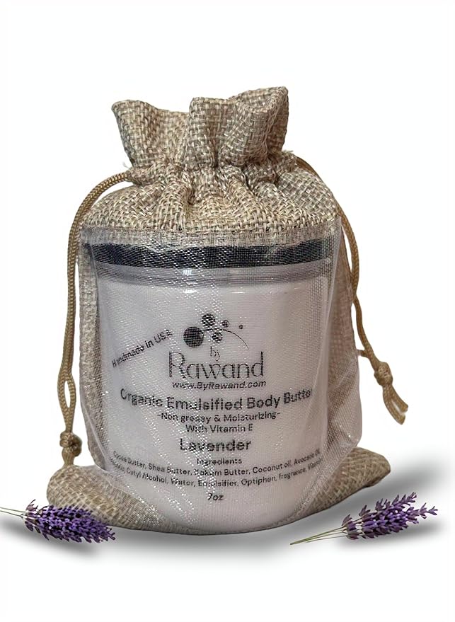 Handmade Luxurious Emulsified Body butter with Shea, Kokum & Cocoa butter based with natural oils - non greasy, moisturizing, Rich (Lavender)