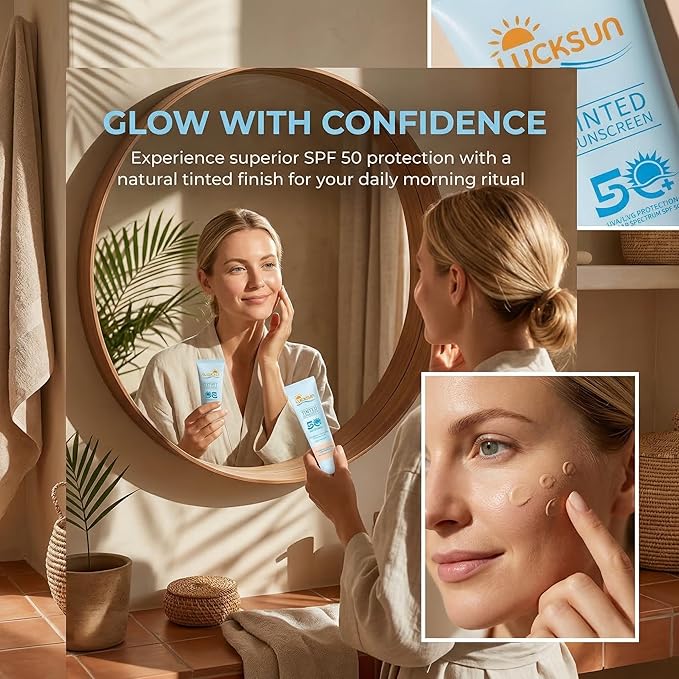 Tinted Mineral Sunscreen SPF 50-2-in-1 Makeup & Sunscreen for Natural Glow, Broad Spectrum Protection + Skincare Benefits All Skin Types (#002, 1.69 Fl Oz (Pack of 1))