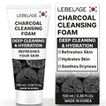 LEBELAGE Korean Charcoal Facial Cleanser 3.38 oz | Cleansing Foam Face Wash | Low pH Gentle Hydrating Daily Facial Cleanser Sensitive Skin | Deep Cleansing Foaming Cleanser, Pore Care-All Skin Types