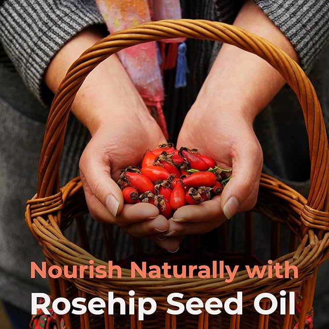 Rosehip Oil – 100% Pure & Natural Cold Pressed Rosehip Oil for Face | Lightweight, Fast-Absorbing | Face & Skin, Hair & Scalp, Gua Sha Massage, for All Skin Types, 8 Fl Oz