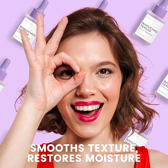 VALITIC Bakuchiol Serum - Retinol Alternative Face Serum - Facial Anti Aging Treatment, Hydrating and Evening Skin Tone - Niacinamide, Hyaluronic Acid, Peptides, Vitamin C, Squalane, 30ml 1.01 fl oz