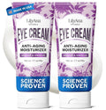LilyAna Naturals Eye Cream for Dark Circles and Puffiness, Under Eye Cream for Wrinkles and Bags, Anti Aging helps Improve Dryness; for Sensitive Skin (1.7 Ounce, Pack of 2)