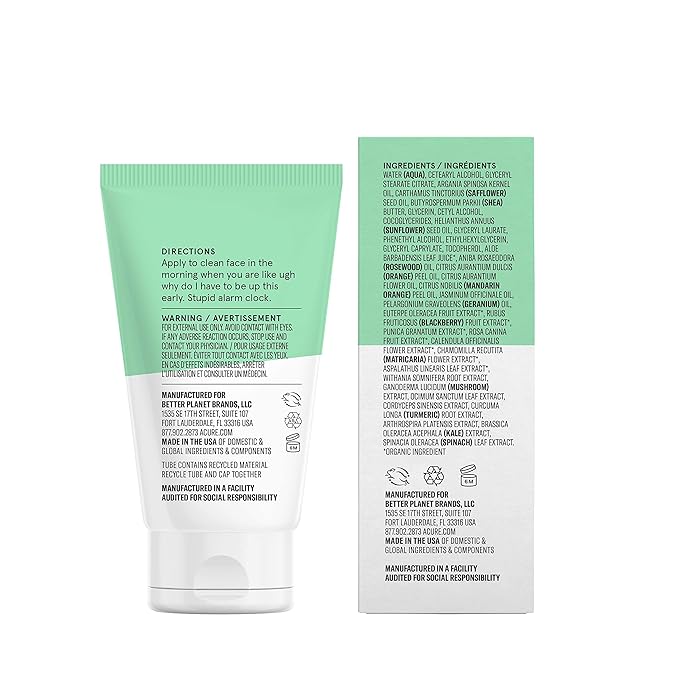 Acure Ultra Hydrating 12 Hour Facial Cream - Intense Face Moisturizer for Women & Men, Hydrating Lotion to Tone & Replenish Dry Skin with Ashwagandha, Holy Basil & Antioxidants, Vegan - 1.7 fl oz