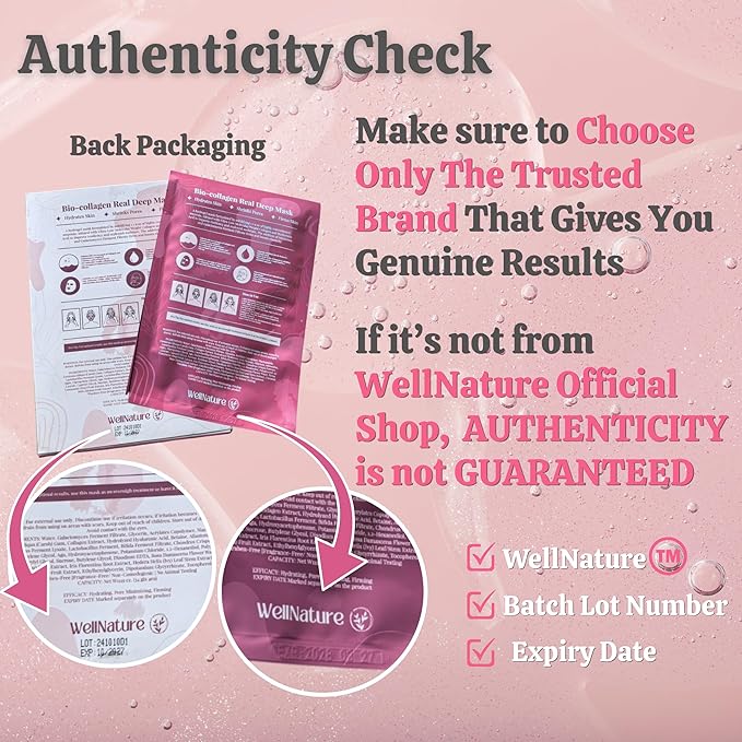 Wellnature™ The Original Overnight Real Deep Mask - It's Giving Glass Skin Hydrating Hydrogel Turns Transparent Sleep Mask Bio-Collagen Oligo-Hyaluronic Acid, Skincare Gift, Pack of 4