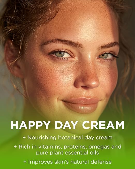 Andalou Naturals Cannacell Happy Day Cream - Hydrating Face Moisturizer with Nourishing Stem Cells - Rich in Vitamins, Plant-Based Proteins, & Omegas for Glowing Skin - 1.7 Fl Oz