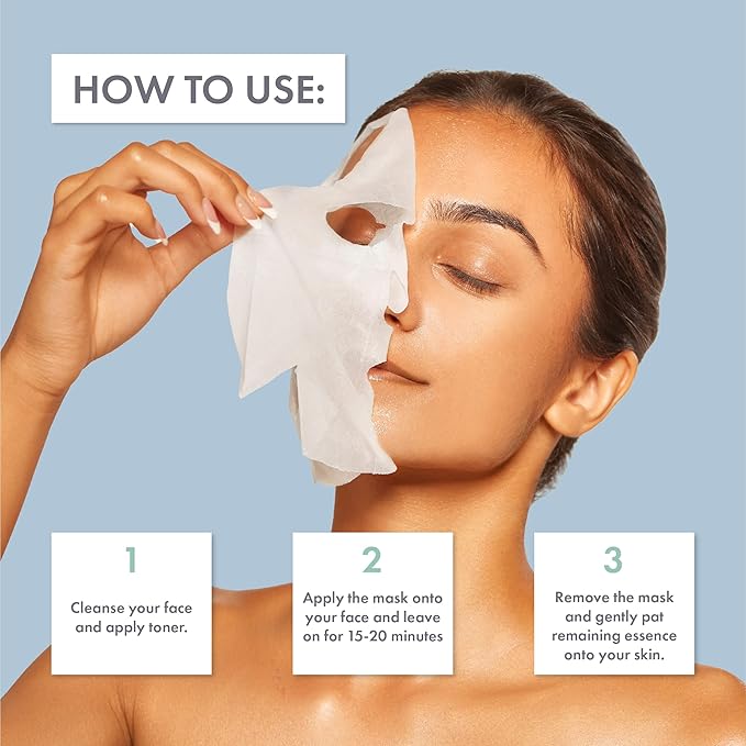 ESW Beauty Plant-Based Milk Face Masks - 4-Pack Skincare Set - Hydrating, Radiance, Firming & Soothing with Avocado, Matcha, Blueberry, Vanilla & Oat Extracts for All Skin Types