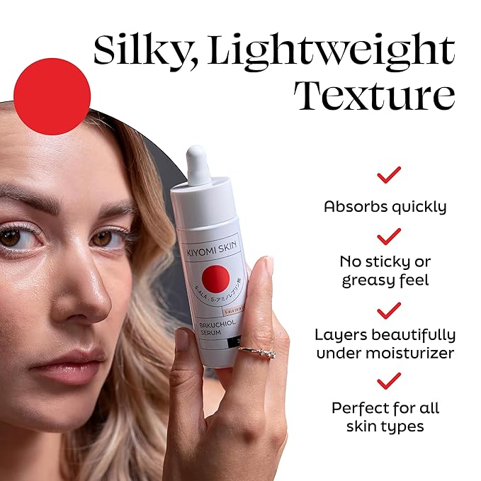 Bakuchiol Face Serum - Gentle Retinol Alternative with 5-ALA, Niacinamide - Anti-Aging Formula for Fine Lines, Wrinkles, Even Skin Tone - Vegan Facial Serum for All Skin Types - 1 Fl Oz