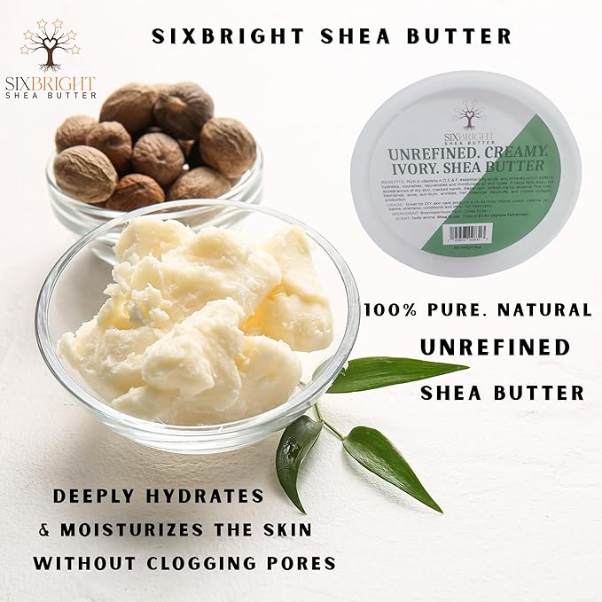 Unrefined Raw African Natural Shea Butter-8 oz, Ivory