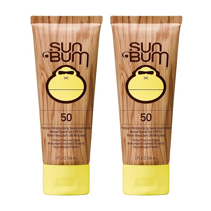 Sun Bum Original Spf 50 Sunscreen Lotion Vegan and Hawaii 104 Act Compliant (Octinoxate & Oxybenzone Free) Broad Spectrum Moisturizing UVA/UVB With Vitamin E 3 Ounce 2 Pack