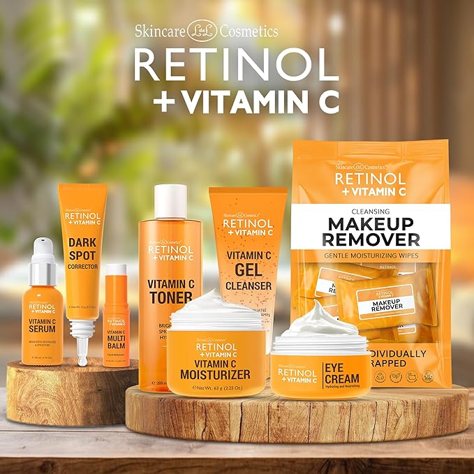 LIVAURA Retinol + Vitamin C Face Serum - Anti Aging Facial Serum, Evens Skin Tone, Diminishes Fine Lines and Wrinkles, Sun Damage & Dark Spots, Restores Radiance, Locks In Moisture - 1 FL. Oz