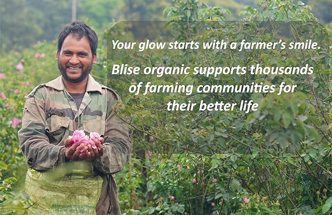 Blise organic Rose Water -100% Pure, Natural and Organic, Free from Preservatives, Steam distilled from finest rose petals, Alcohol-Free, Vegan & Cruelty Free