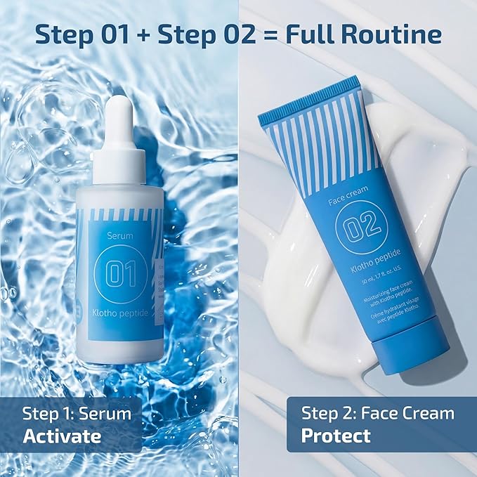 EiE 01 Klotho Peptides Serum for Face Hydrating Peptide Face Serum for Women Anti Aging Improves Wrinkles Elasticity Facial Peptide Serums with Hyaluronic Acid and Retinol Made in Sweden 1 fl. Oz