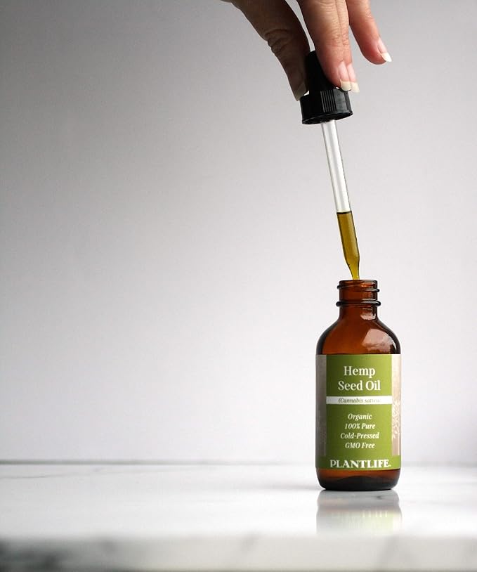 Plantlife Hemp Seed Carrier Oil - Cold Pressed, Non-GMO, and Gluten Free Carrier Oils - for Skin, Hair, and Personal Care - 2 oz
