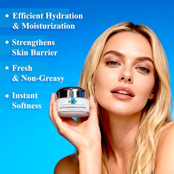 HKY Little Reservoir Intense Moisturizing Cream - Anti-Glycation Face Moisturizer with Tremella & Panthenol - Botanical Barrier Repair for Dry, Sensitive Skin - Lightweight Hydration