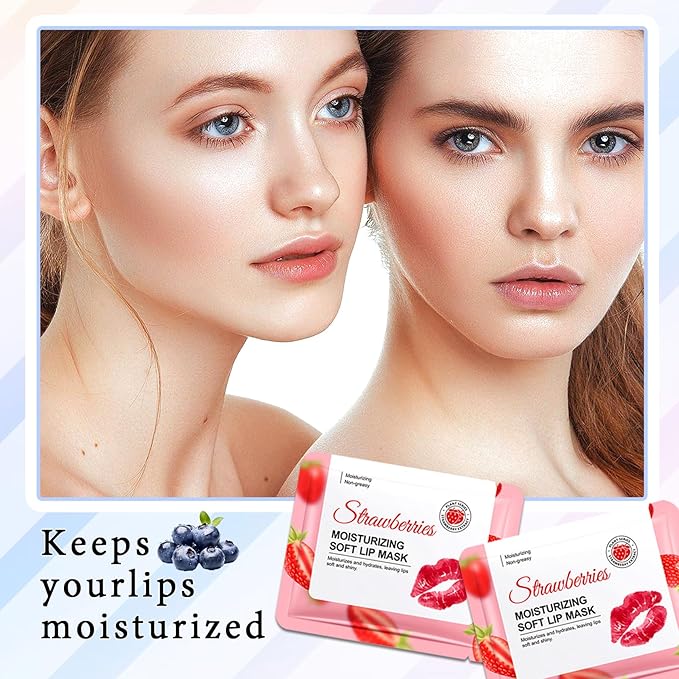 30PCS Moisturizing Lip Masks Set, Overnight Bulk Lip Patches, Long-lasting Hydrating Sleeping Lip Plumping Masks for Women 02