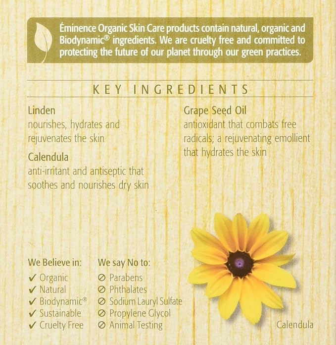 Eminence Linden Calendula 2oz Treatment Cream - Hydrating Moisturizer for Sensitive & Dry Skin