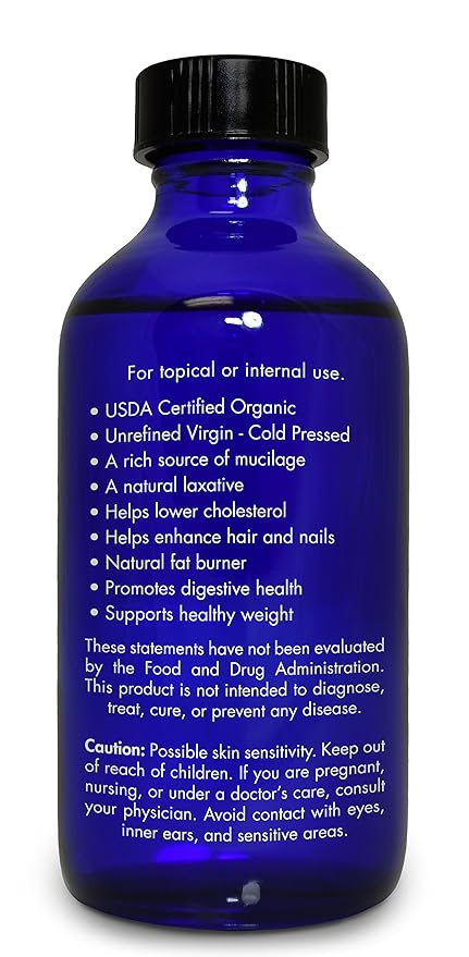 Organic, Flaxseed Oil, Liquid, Supplement, for Cooking, Hair – 100% Pure, Flaxseed Oil, by Zongle Therapeutics, 4 OZ
