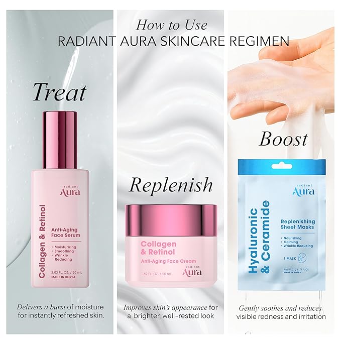 Collagen & Retinol Serum For Face – Dermatologist Tested, Anti Aging, Korean Skin Care – Firming, Hydrating, Fast-Absorbing, Smoothing – Vegan, Clean Beauty – 2.03 Fl Oz