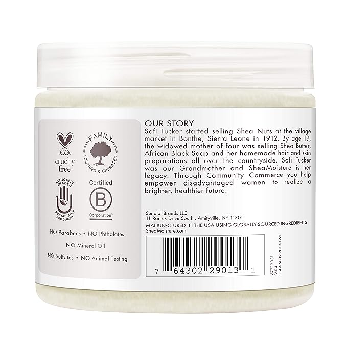 SheaMoisture Body Moisturizer For Dry Skin 100% Extra Virgin Coconut Oil Nourishing Hydration Soften And Restore Skin And Hair 14.5oz