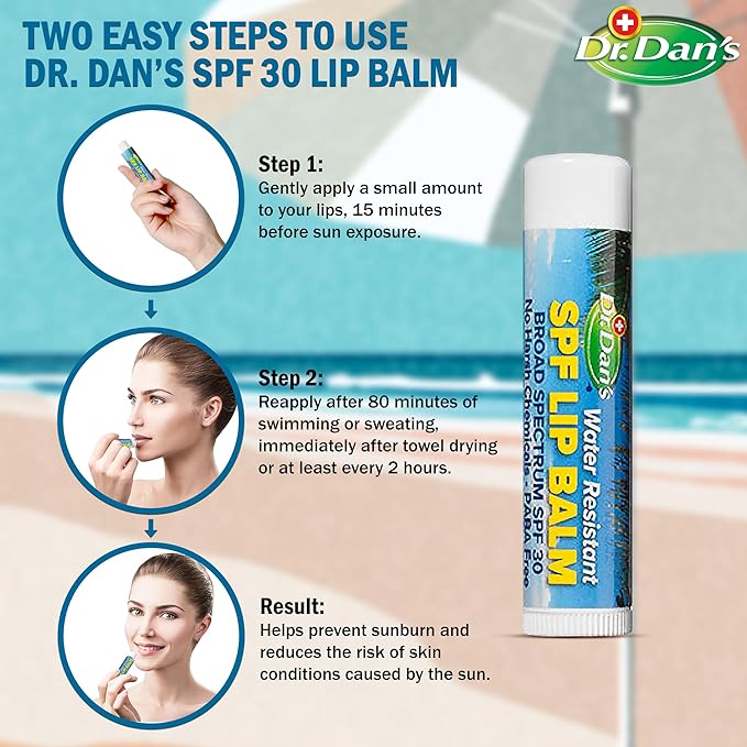 Dr. Dan's SPF 30 Lip Balm Mineral Based 3 Pack