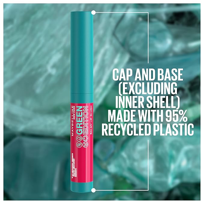 Maybelline Green Edition Balmy Lip Blush, Formulated With Mango Oil, Sandalwood, Brick Red, 1 Count
