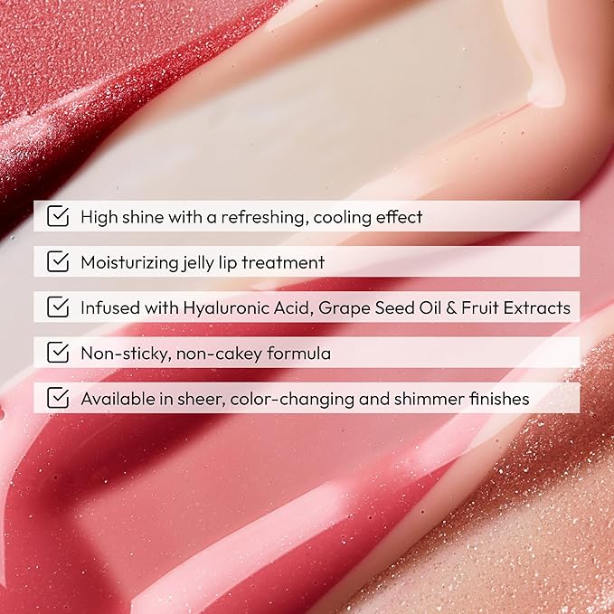 KISS NEW YORK Frozen Jelly Lip Balm Pen, High Shine Lip Gloss for Sheer Tint, Hydrating Melting Lipstick With Hyaluronic Acid, Cooling Effect With Menthol, Non-Sticky & Long Lasting (Shimmer Nude)