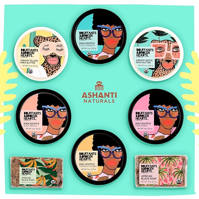 Ashanti Naturals Creamy Yellow Shea Butter Body Butter | Grade A, 100% Natural African Raw Shea Butter for Dry Skin, Face and Hair (8oz)