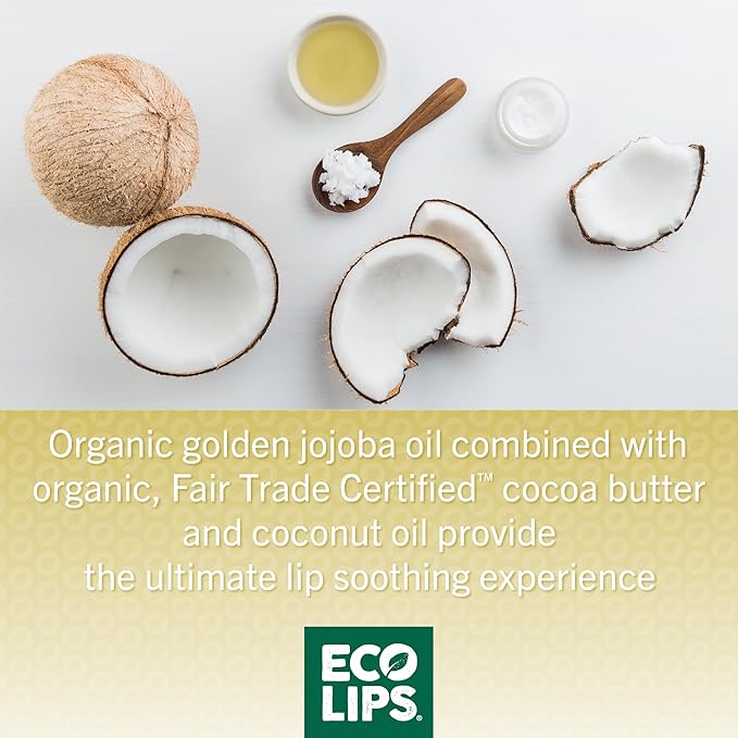 Eco Lips Lip Food - Organic Lip Balm (Plump), Rosemary Mint Flavor 3-pack