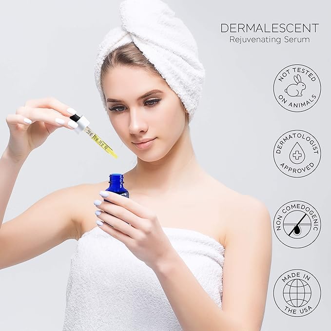 Antioxidant Serum for Anti Aging made from Organic Ingredients - Enhanced Facial Oil - Natural Wrinkle Skin Care with Vitamin E Vitamin C and Olive Squalane