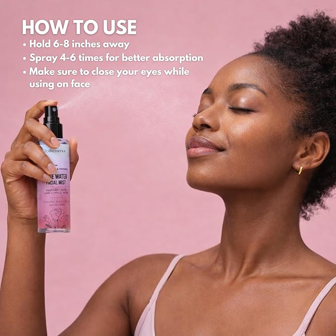 Folkulture Rose Water Facial Mist Spray 6.76 Fl Oz | 100% Pure, Natural Damask Rose Water Spray for Face & Hair | Face Mist, Toner, Skin Care, Haircare | Beauty Essentials & Gifts for Women
