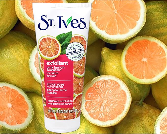 St. Ives Radiant Skin Pink Lemon and Mandarin Orange Face Scrub 6 oz (Pack of 6)