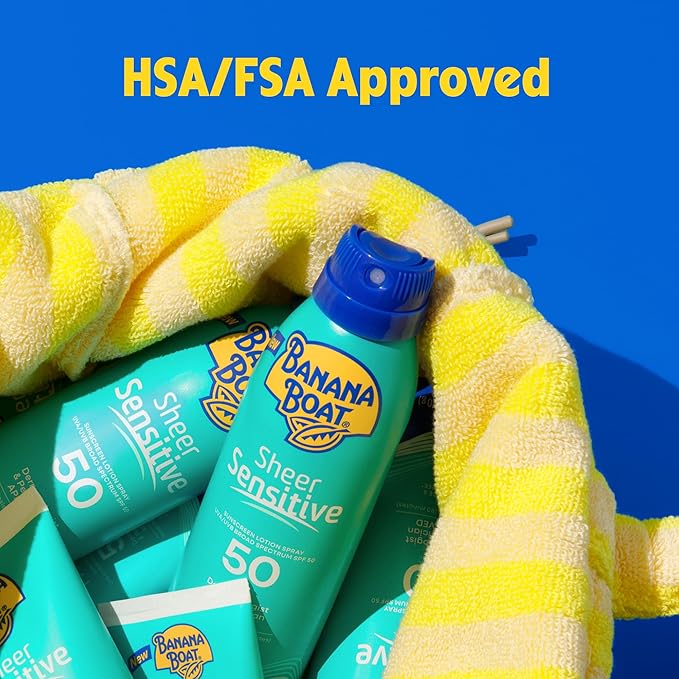 Banana Boat Sheer Sensitive Body Spray, SPF 50, 6oz