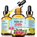 Botanical Beauty Rose Oil Rosa Damascena 100% Natural Rose Essential Oil for FACE, Skin, Body, Hair, Nails Beauty, Skin Moisturizer, Nourishing, Perfume, Soap Making (0.5 Fl oz - 15 ml)