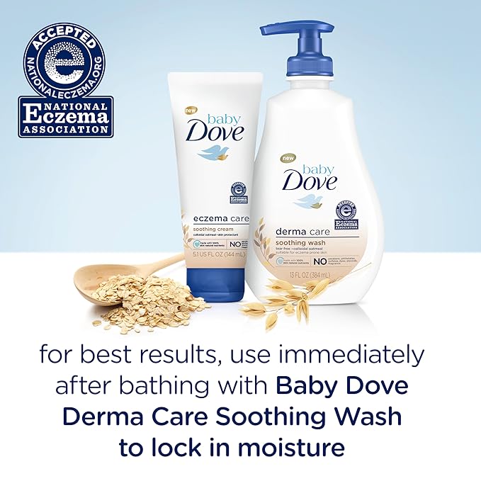 Baby Dove Soothing-Cream To Soothe Delicate Baby Skin Eczema Care No Artificial Perfume or Color, Paraben Free, Phthalate Free 5.1 oz (Pack of 2)