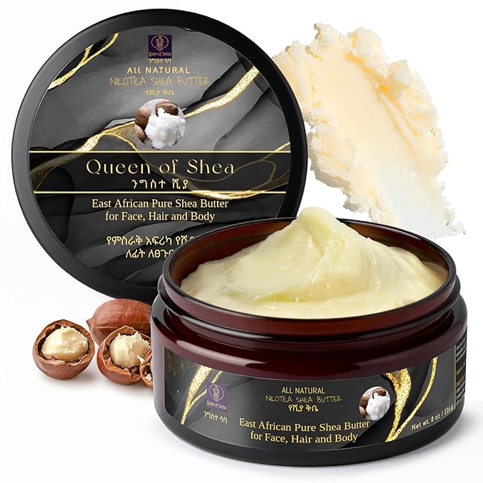 East African Pure Shea Butter Raw Organic for Skin 8 Oz – USDA Organic Certified All-Natural African Shea Butter Moisturizer for Face, Hair and Body Care, Suitable for All Skin Types