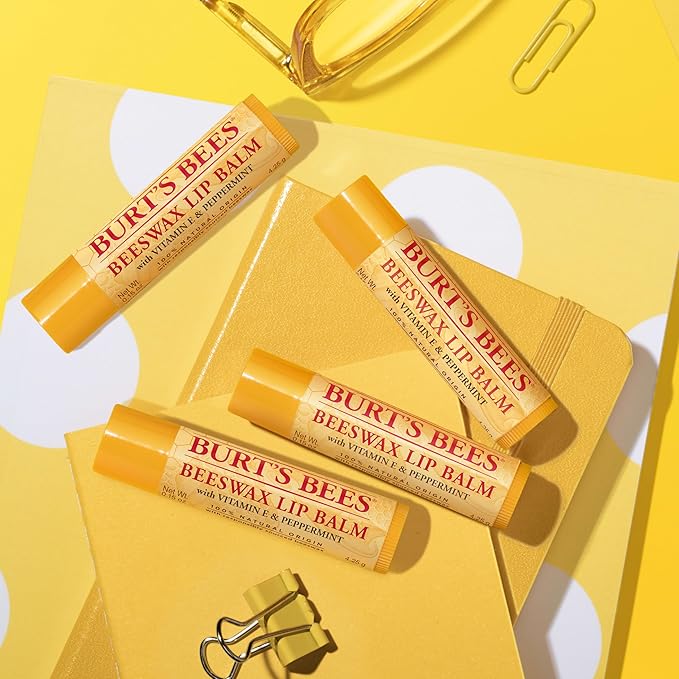 Burt's Bees Lip Balm Beeswax and Ultra Conditioning Lip Balm Pack, Hydrating Lip Moisturizer with Kokum and Shea Butter, Natural Origin Lip Care, 4 Tubes, 0.15oz.