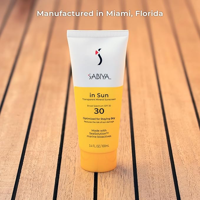 In The Sun Mineral Sunscreen SPF 30, Broad Spectrum Zinc Oxide, Daily Sun Protection for Face and Body, Lightweight Formula with SeaSolution™, 3.4 oz