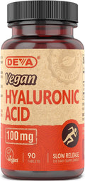 DEVA Nutrition Vegan Hyaluronic Acid 100 MG - Non-GMO and Hemolytic-Free - 90 Tablets, 1-Pack