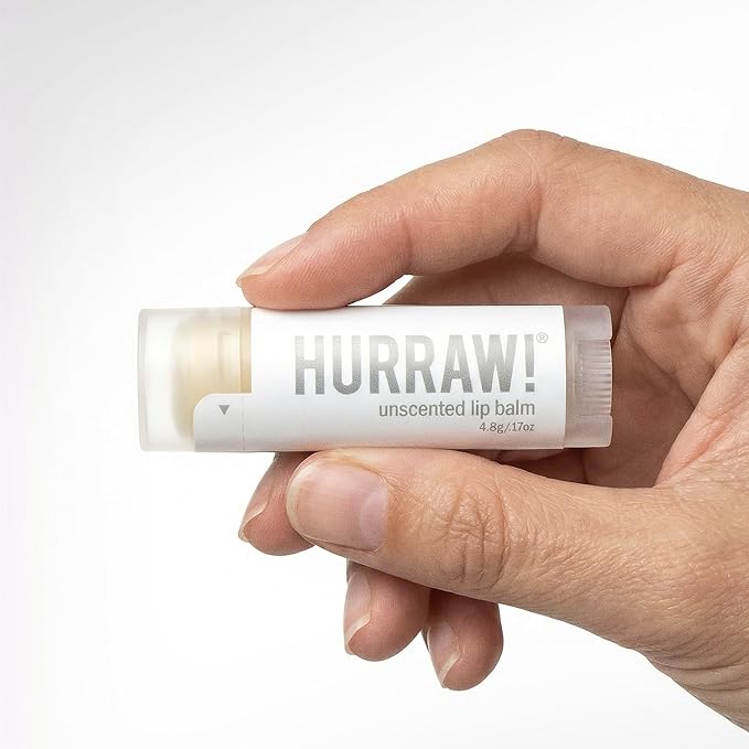 Hurraw! Unscented Lip Balm, 2 Pack: Organic, Certified Vegan, Cruelty and Gluten Free. Non-GMO, 100% Natural Ingredients. Bee, Shea, Soy and Palm Free. Made in USA
