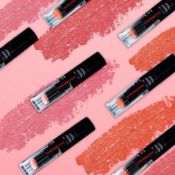 Yopela 10 Pack Tinted Lip Balm With Glitter Powder Tinted Chapstick - Moisturizing, Soothing, and Repairing Dry and Chapped Lips Valentine's Gift